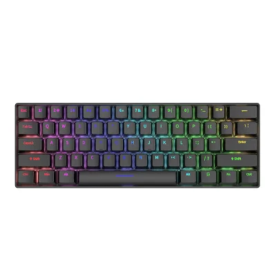 For H61K Mechanical Keyboard 61 Keys USB Blue Red Black Axis Mixed Light Laptop Wired Gaming Keypad
