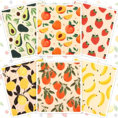 Microfiber Dish Cloth Kitchen Reusable Dishcloth Swedish Dish Cloth Custom Pattern Design Kitchen Dish Cloth Towels