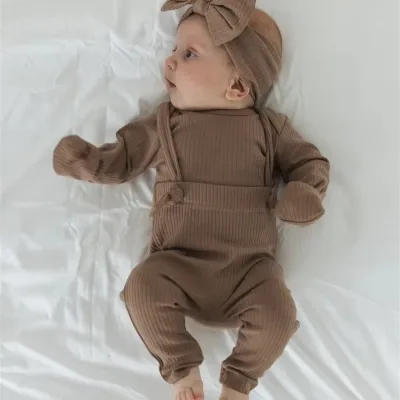 Factory Top Grade Quality Baby Ribbed Bamboo Suspender Pants 4*2 Ribbed Fabric OEKO-TEX Eco-Friendly Breathable Unisex All