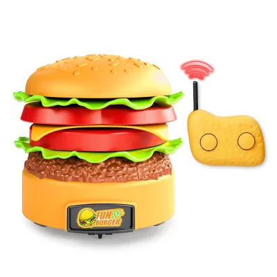 Hamburger Rc Car Interesting Gameplay Toys 360 Degree Rotation Cartoon Remote Control Car for Children