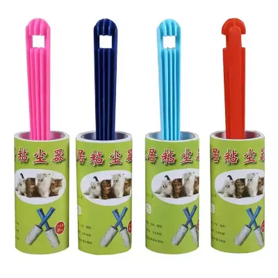 10cm 60 Sheets Strong Adhesive Manual Lint Roller Household Plastic Cleaning Roller for Clothes Sticky Lint Roller