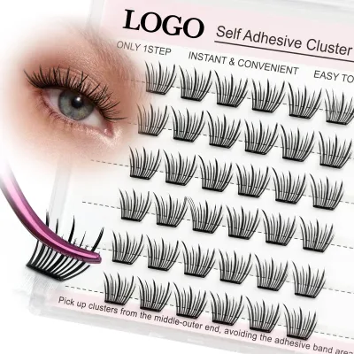 3D Printing Self-Adhesive Cluster Lashes Easy to Apply Press-On Mink Eyelashes Synthetic Hair Machine Made for Charming Look
