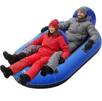 Inflatable Foldable PVC Children's Backrest Double-person Towable Snow Tube with Mesh Cover Thickened Jet Ski