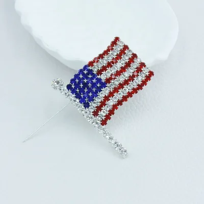 Brooch,Elegant American Flag Diamond Brooch From China