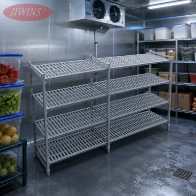 JIWINS Heavy Duty Cold Room Shelving Adjustable 4 Tier Wire Rack 250KG Capacity Restaurant Kitchen Freezer Cooler Storage