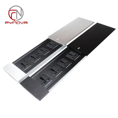 Dedicated Home Desktop 4 Universal 16A Aluminum Power Outlet Embedded Sliding Cover Waterproof Socket 10A 16A Rated Current