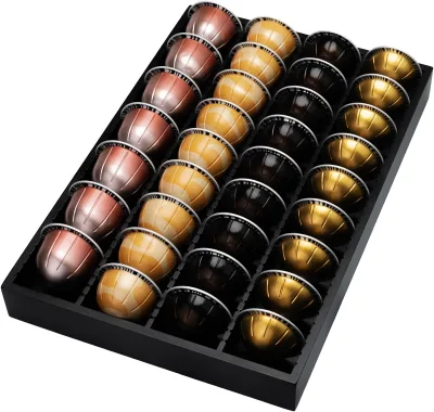 Capsules Coffee Pod Holder Compatible with Vertuoline Capsules Coffee Pod Organizer for Countertop and Drawer and Coffee Station