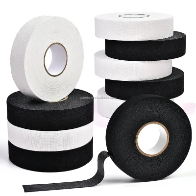 White or Black Cloth Hockey Tape Cloth Stick & Bat Tape for Hockey, Lacrosse,Baseball, Sports Strong Grip, Durable, Long-Lasting