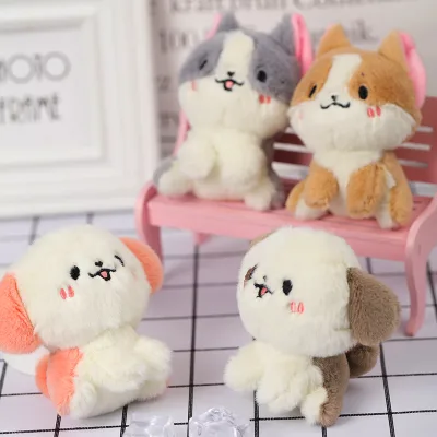 Fleece toy small dog plush backpack accessory keychain