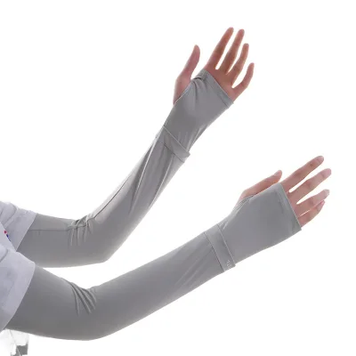 Summer Ice Silk Sunscreen Sleeve Sleeve Women's Outdoor Riding Sunshade UV Protection Breathable Ice Sleeve Finger Lengthened