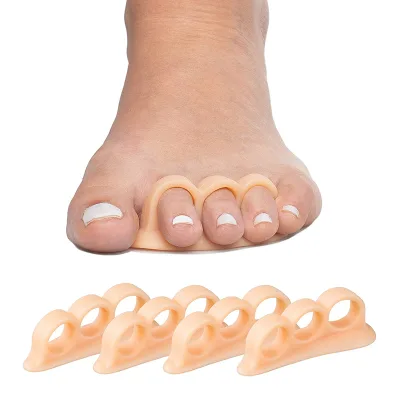 Hammertoe Corrector Gel Toe Straighteners With 3 Separator Loops - Realign Bent, Crooked, Curled, Claw, Hammer Toes