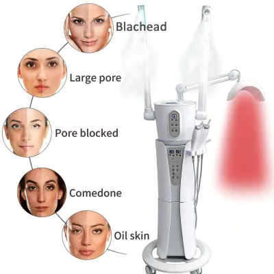 CE Certificate Top Skin Face Care 8 in 1 Multifunctional Machine Hot Cold Spray Facial Steamer Deep Cleansing for Beauty Salon