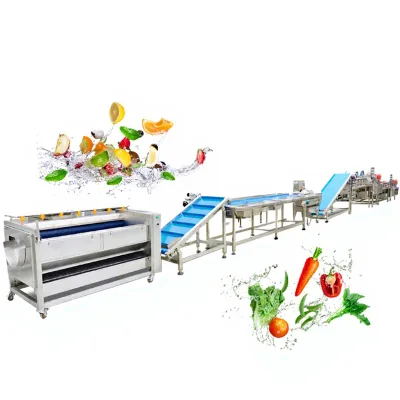 Automatic Spinach Vegetable Washing Processing Line PLC-controlled SUS304 Stainless Steel Multifunctional Industrial Frozen Food