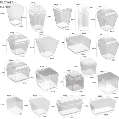 Wholesale PS Clear Disposable Yogurt Ice Cream Pudding Cake Cup Container Plastic Dessert Cups With Lids and Spoons