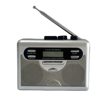 Portable Vintage All-In-One AM FM Radio Cassette Player Automatic Return Tape Recorder LCD Display Alarm Clock
