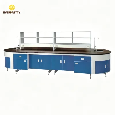 One Stop Service High Quality Modern Design School Furniture Oval Shape Modular Anti-Acid Biology Laboratory Table Cabinet Shelf