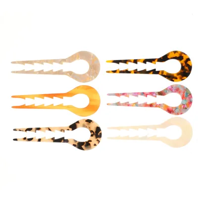 Large French Hair Forks Tortoise Shell Customized Chop Sticks Hair Accessories Female Retro Acetic Acid Hair Sticks Accessories