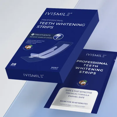 Label Whitening Strips for Teeth Professional Product Bleaching Teeth 14 Pcs Activated PAP Teeth Whitening Strips