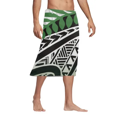 Polynesian Tribal Print Beach Skirt Men's Hawaiian Sarong Custom Apron for Men Traditional Dresses Wrap Pareo Sarong Skirt