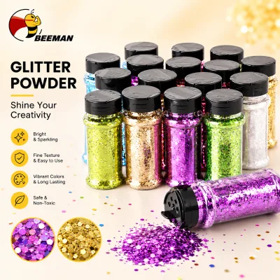 BEEMAN Wholesale Glitter Powder Chunky Sequins Shaker Flakes Multicolor Sparkle Craft Decoration Nail Art Resin DIY Supplies