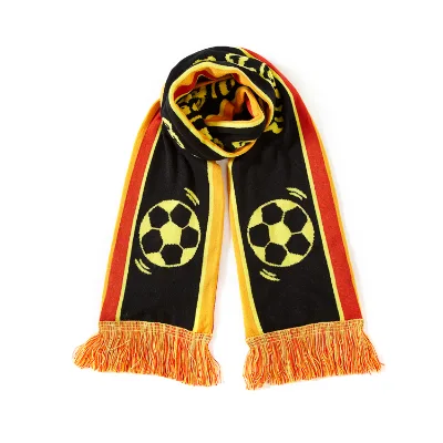 Acrylic Soft Sports Football Club Fan Knit Scarf Custom Warm Winter Knitted Scarf