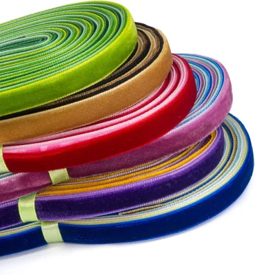 Custom Width 1cm Velvet Ribbon Garment Accessories Wedding Ribbon Roll Decoration Elegant Webbing Packing Gift Ribbon