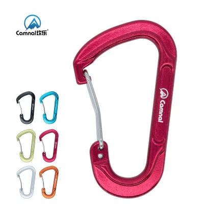 Camnal 60mm D-Shape Aluminum Climbing Carabiner New Style with Custom Logo Small Hook Spring Snap Mosquetones