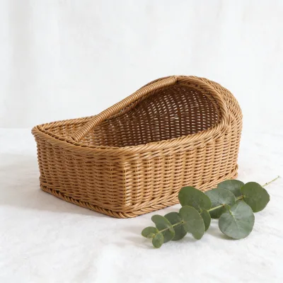 Modern Eco-Friendly Waterproof Guest Room Storage Organizer Disposable Slippers Holder OEM Custom Logo Hotel Basket Faux Rattan