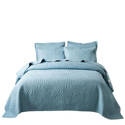 3pcs Cotton Bouti Quilts Bedspread Set for King Size Bed Embroidery Cotton Bedspread COVERLET SET With 2pcs Pillow case