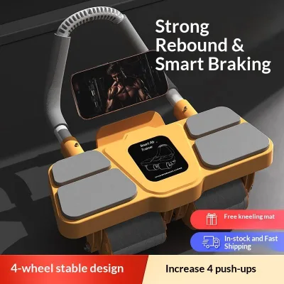 Eco-friendly ABS/PP/Steel Ab Wheel Roller for Home Use Fitness Equipment Muscle Abdominal Trainer