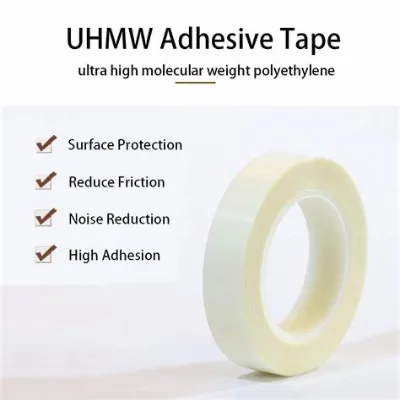 Strong Acrylic UHMW Polyethylene Transparent Film Smooth Single Sided Tape Low Noise for Reducing Squeaks Drawers Bearings