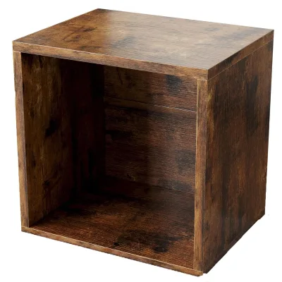 Stackable Modular Wood Office Organizer Storage Bins & Cubby Bookcase with Antique Brown Finish