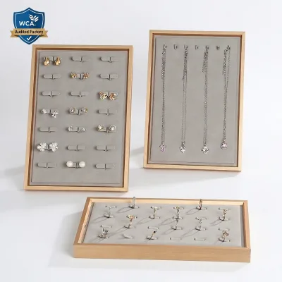 Better Magnetic Wall Mount Jewelry Display Frame Aluminum Alloy Velvet Earring Ring Organizer Dual-use Desktop Hanging Tray