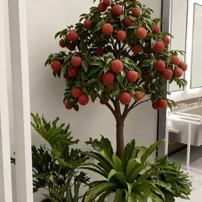 Simulation Lychee Fruit Tree Handcrafted Decor Plant for Home Living Room Window Display Indoor Layout Ornament