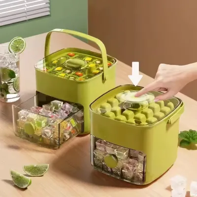 Wholesale One-Button Press Storage Ice Cube Mold Tray BPA-Free PP Material for Household Use for Kitchen Food Storage