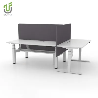 IULTRA Professional Design Modern Reception Counter with Integrated Electric Standing Height Desk for Welcoming Visitors