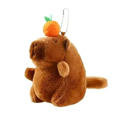 Furry Toy Capybara Tail Wiggling Barbara Plush Keychain Cute Doll Guinea Pig Figurine Gift