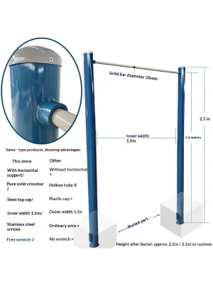 Horizontal Bar Parallel Bars Uneven Bars-Outdoor Fitness Equipment for Schools Homes Community Squares; Adjustable Height