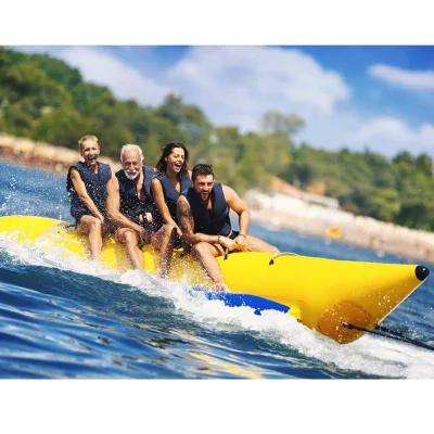 2024 New Pvc Inflatable Banana Boat 3-6 Person Inflatable Boat Water Game Banana Boat