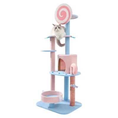 Factory Wholesale Cat Tree Nest Large Cat Tree Pink Sisal Lollipop Cat Scratching Board Cute