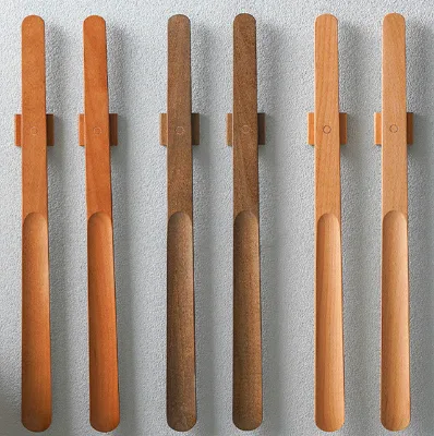 Solid Wood Magnetic Shoe Horn Household Long Handle Wooden Shoehorn Wearing Shoes Tool for Seniors
