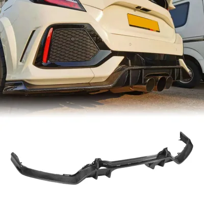 New USA Warehouse for FK8 for Type-R OEM Carbon Fiber Rear Bumper Lip 3K Twill Weave High Gloss Finish Perfect Fitment