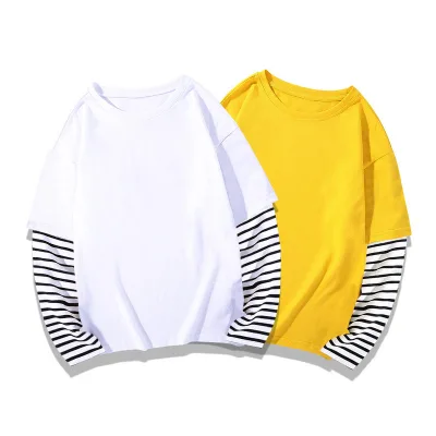 Custom Logo Girls Long Sleeve Shirts Soft Cotton Crewneck Toddler Girls Basic Long-Sleeve T-Shirts