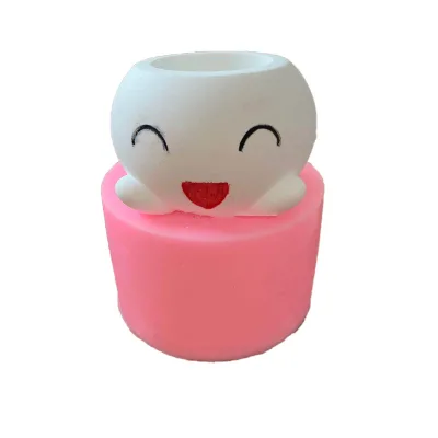 B-3466 DIY Smiling face concrete concrete expression of green plants flower pot fleshy flowerpot silicone mold