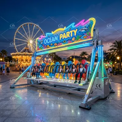 Factory Direct Outdoor Amusement Park Funfair Playground Carnivals Thrilling Rides Customized Miami Rides 12 Seats