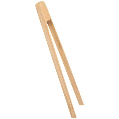 Reusable Bamboo Cooking Tong Multipurpose Wooden Tongs for Fruits Bread Pickles Cheese Bacon Muffins