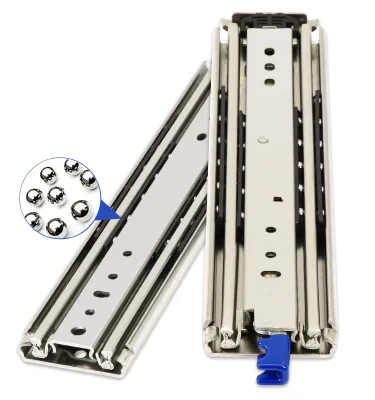 76 Industrial Heavy Duty Slide Aggravated Trailer Guide Rail Lock Drawer Cabinet Slide Three Section Ball Cabinet Track