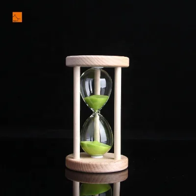 Modern Round Wood Frame Hourglass Timer 5/10/15/20/30/60 Minute Glass Device for Decoration and Timing for Anniversaries