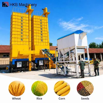 Vertical Tower Soybean Seed Dryer Machine High Productivity Stainless Steel Motor Engine Pump Gearbox Bearing