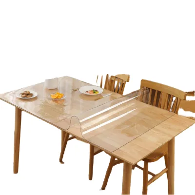 Haushead Modern Square Plain Dyed Transparent Thick PVC Disposable Oilproof Waterproof Tablecloth for Kitchen Dining Room